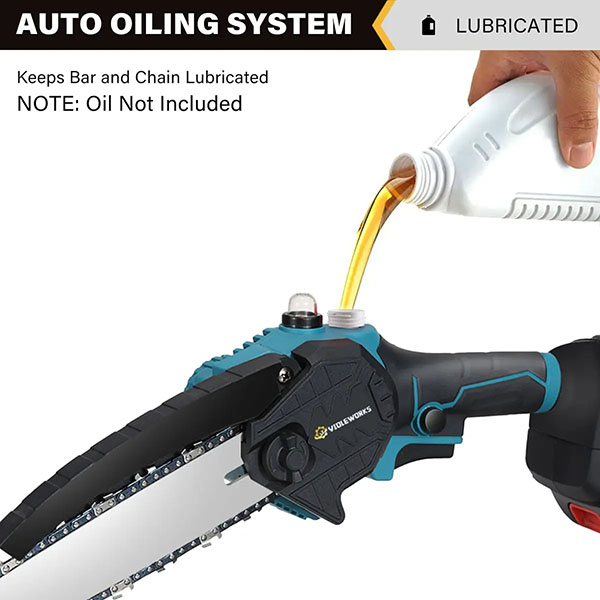 Lubricating Mini chain saw oiling portable wireless chain saw