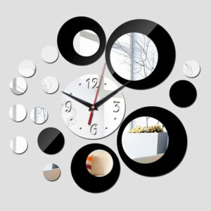 Circular mirror decorative wall clock